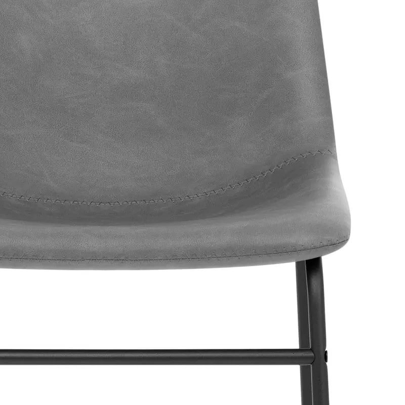Chaise Simili Cuir - Bucket Gris