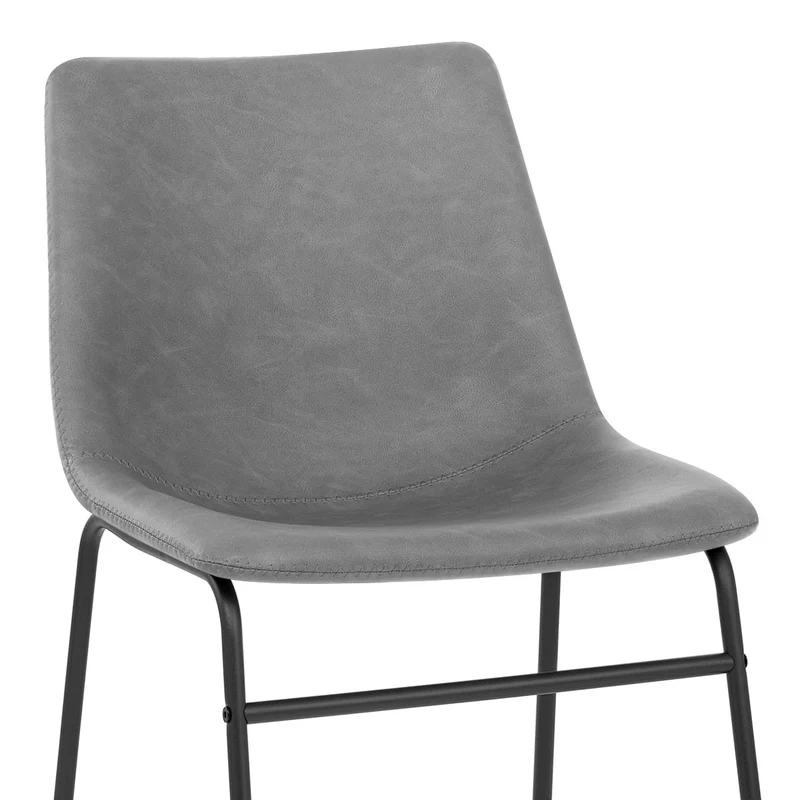 Chaise Simili Cuir - Bucket Gris