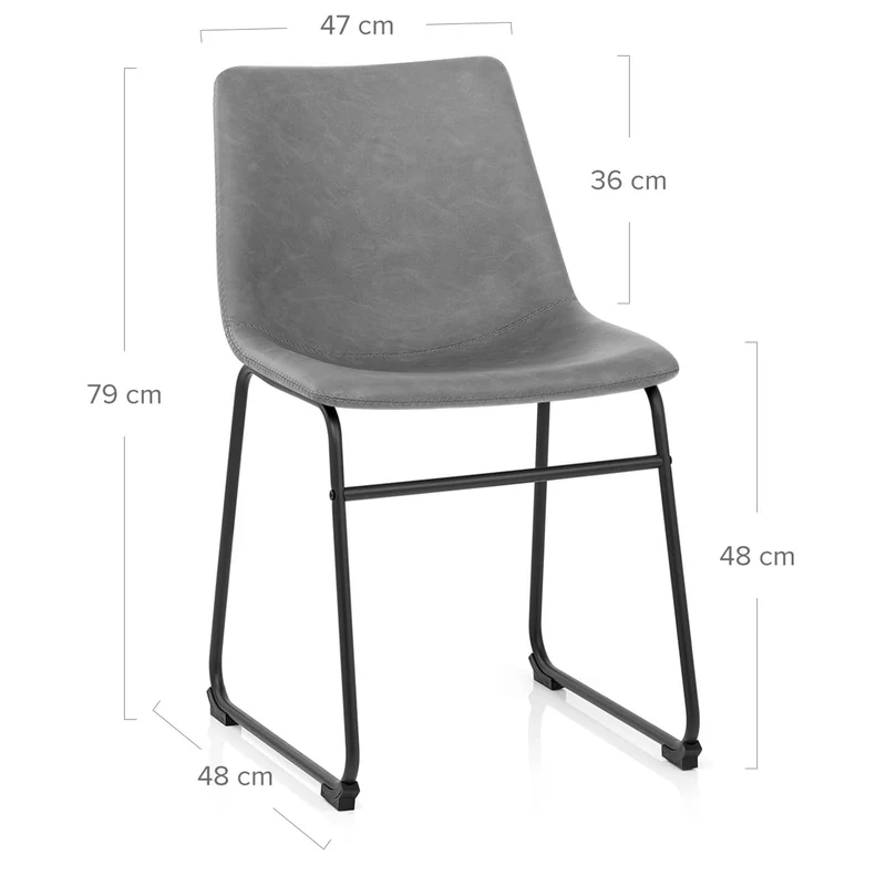 Chaise Simili Cuir - Bucket Gris