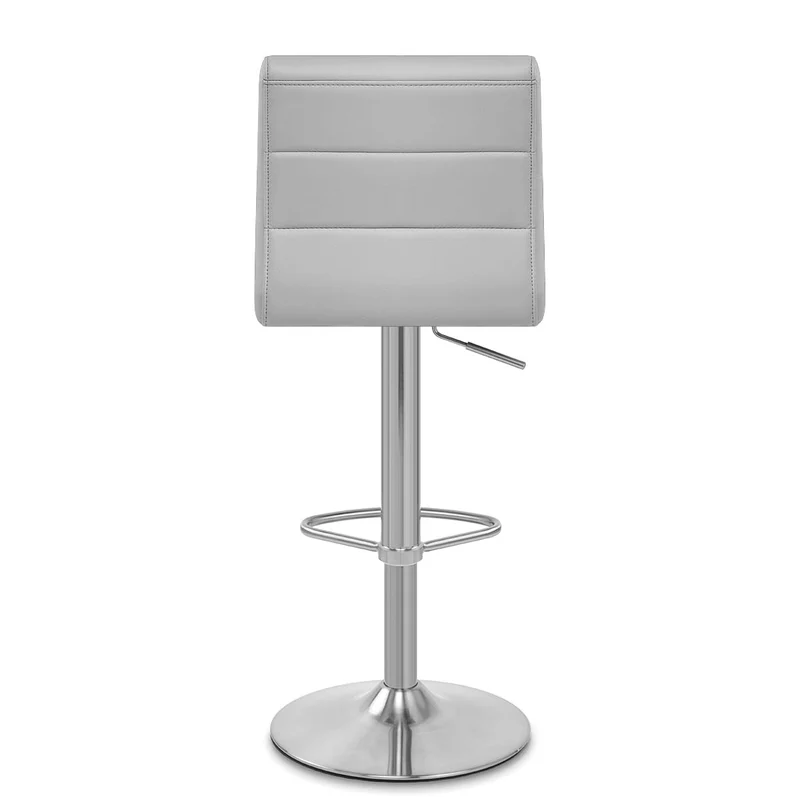 Chaise de Bar Faux Cuir Chrome Brossé - Breakfast Gris