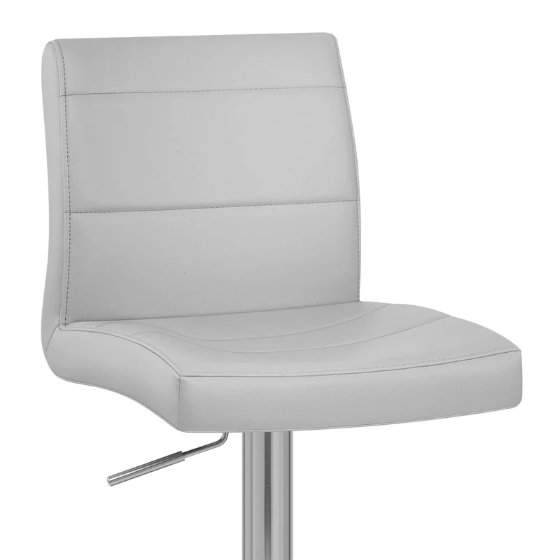 Chaise de Bar Faux Cuir Chrome Brossé - Breakfast Gris