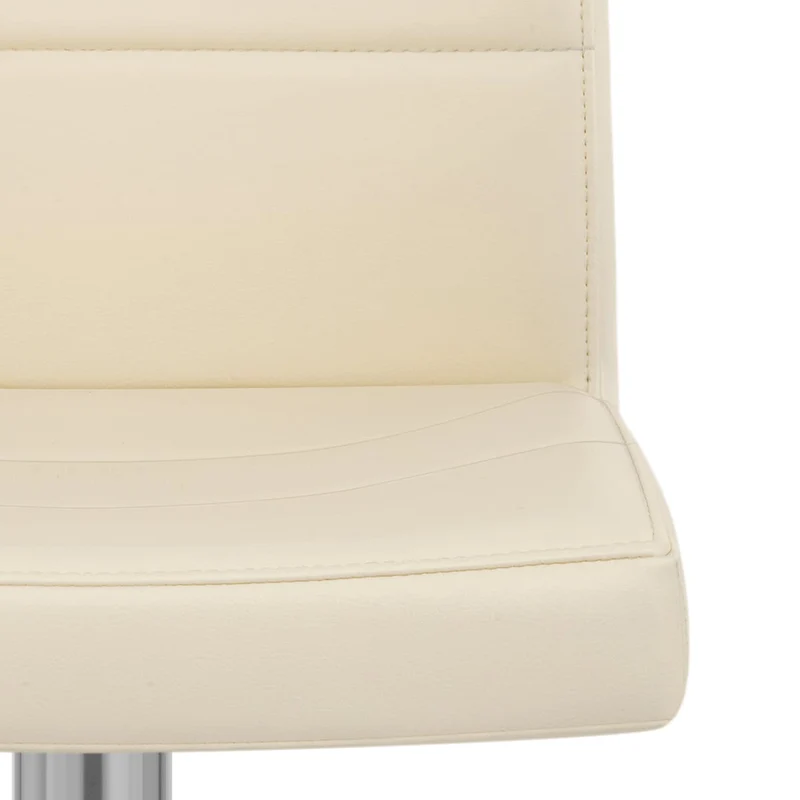 Chaise de Bar Faux Cuir Chrome Brossé - Breakfast Crème