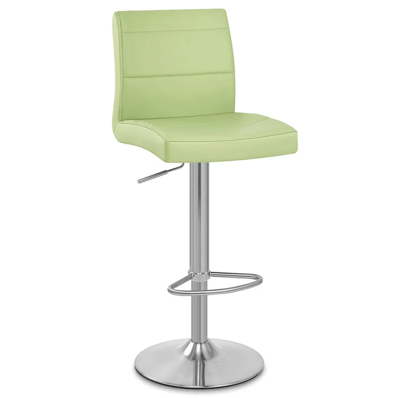 Chaise de Bar Faux Cuir Chrome Brossé - Breakfast Vert