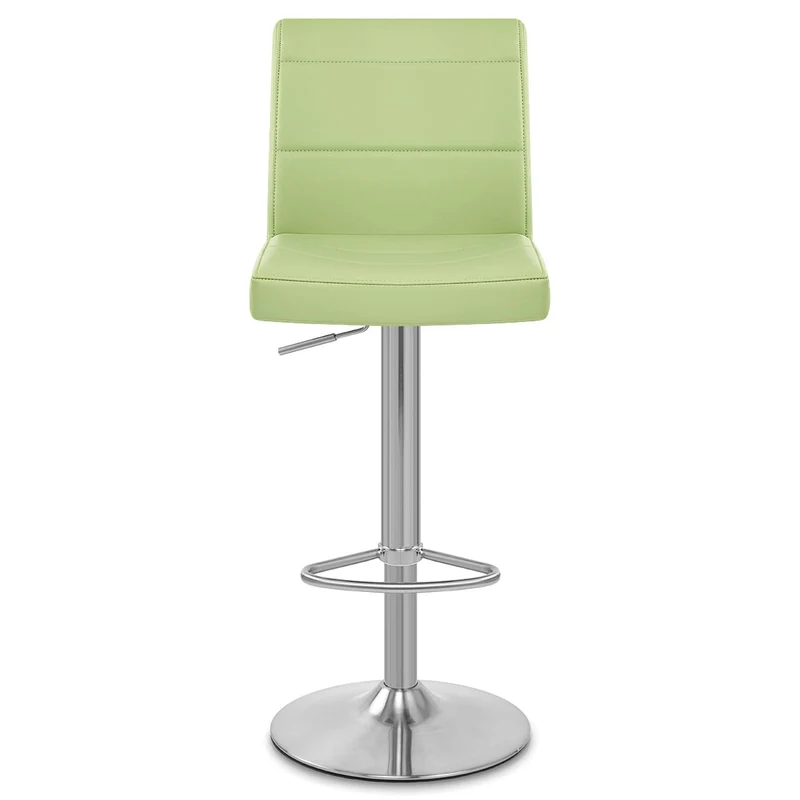 Chaise de Bar Faux Cuir Chrome Brossé - Breakfast Vert