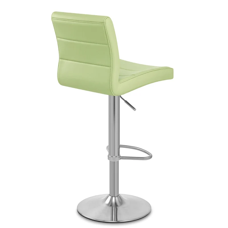 Chaise de Bar Faux Cuir Chrome Brossé - Breakfast Vert