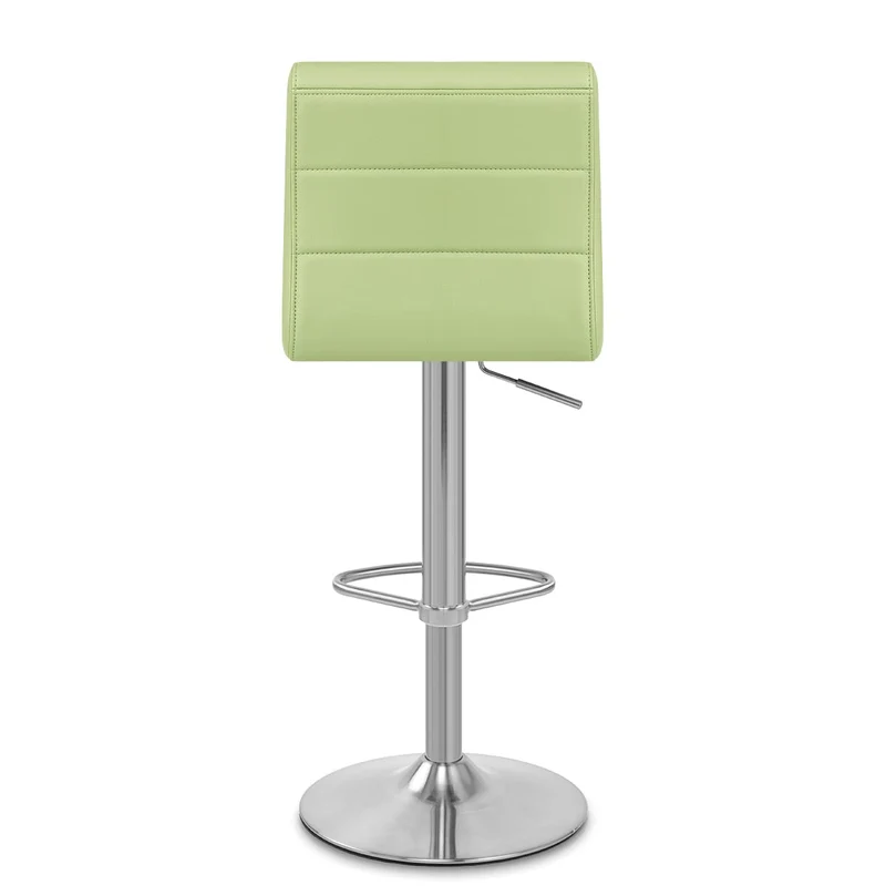 Chaise de Bar Faux Cuir Chrome Brossé - Breakfast Vert