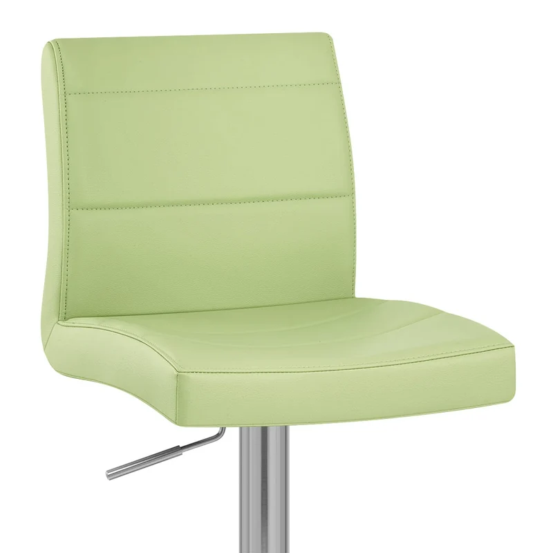 Chaise de Bar Faux Cuir Chrome Brossé - Breakfast Vert