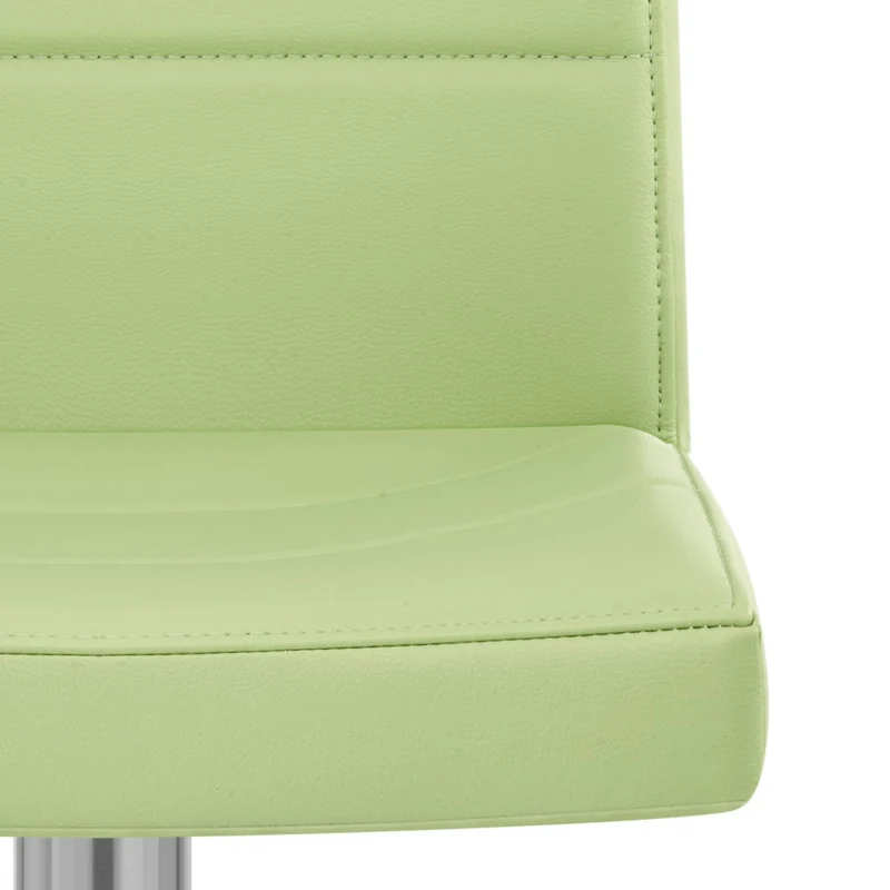 Chaise de Bar Faux Cuir Chrome Brossé - Breakfast Vert