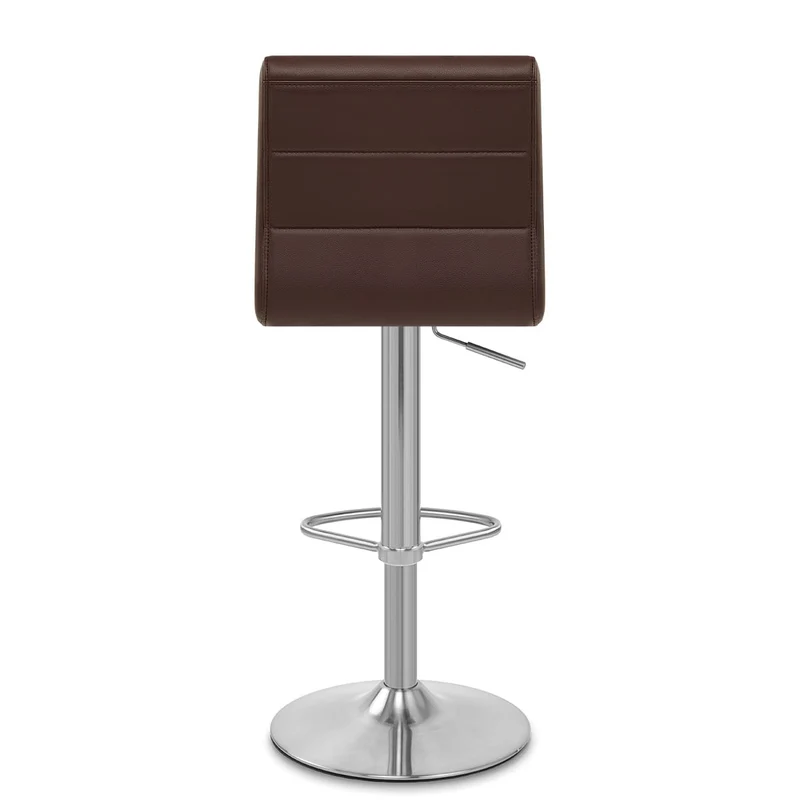 Chaise de Bar Faux Cuir Chrome Brossé - Breakfast Marron
