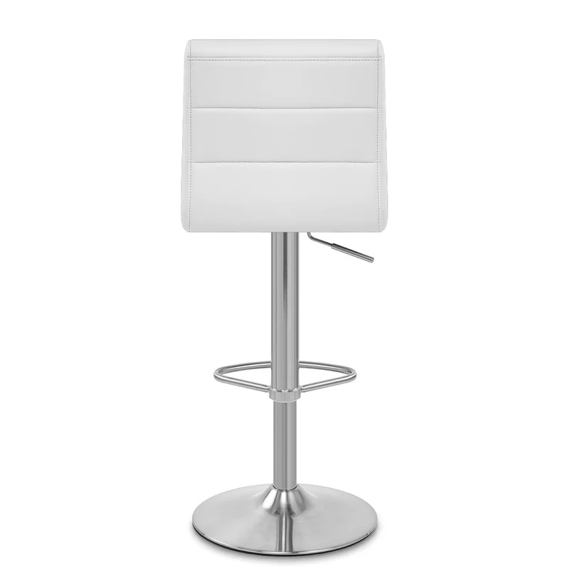 Chaise de Bar Faux Cuir Chrome Brossé - Breakfast Blanc