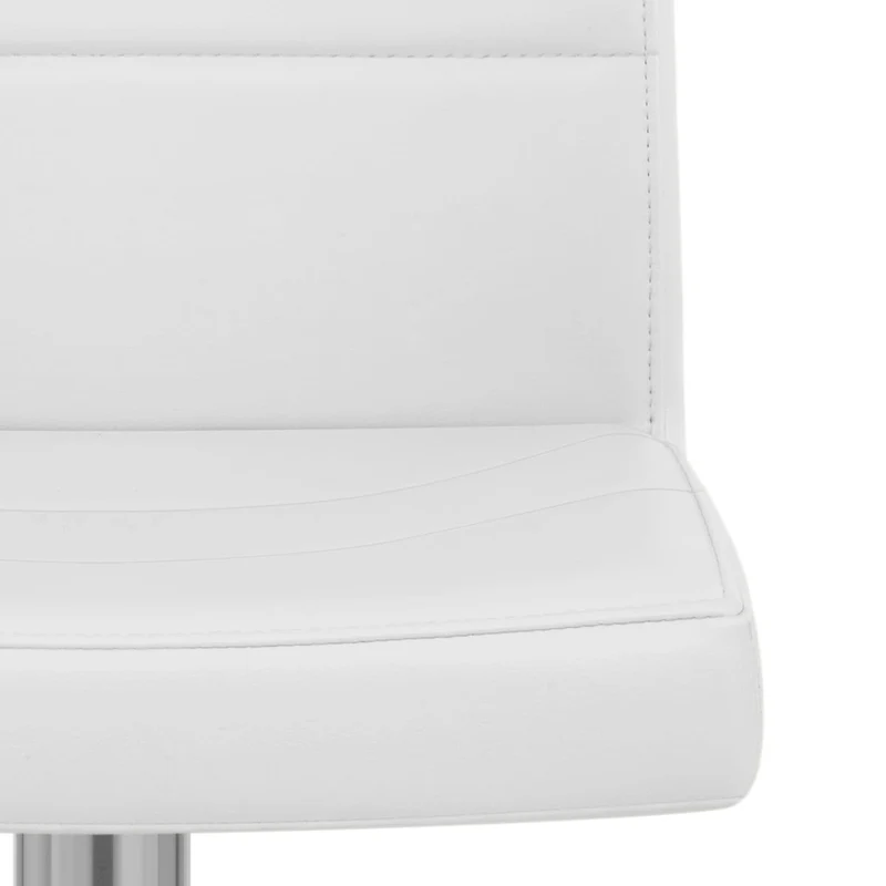 Chaise de Bar Faux Cuir Chrome Brossé - Breakfast Blanc