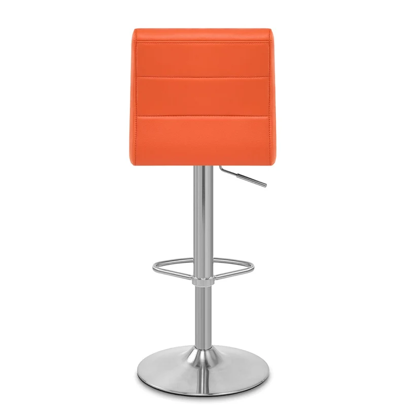 Chaise de Bar Faux Cuir Chrome Brossé - Breakfast Orange