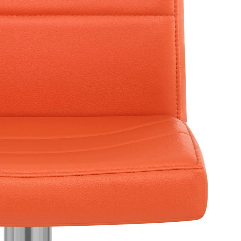 Chaise de Bar Faux Cuir Chrome Brossé - Breakfast Orange