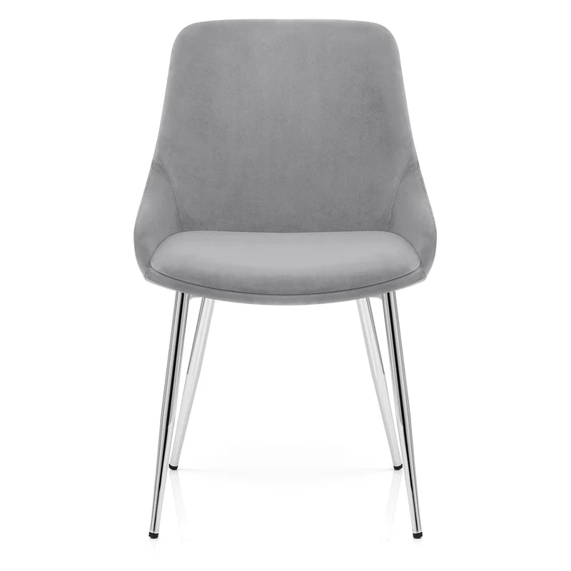Chaise velours chrome - Aston Gris