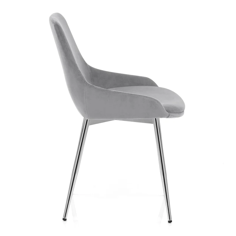 Chaise velours chrome - Aston Gris