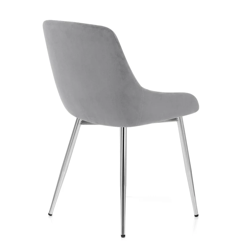 Chaise velours chrome - Aston Gris