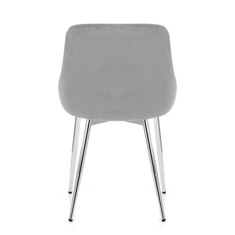 Chaise velours chrome - Aston Gris