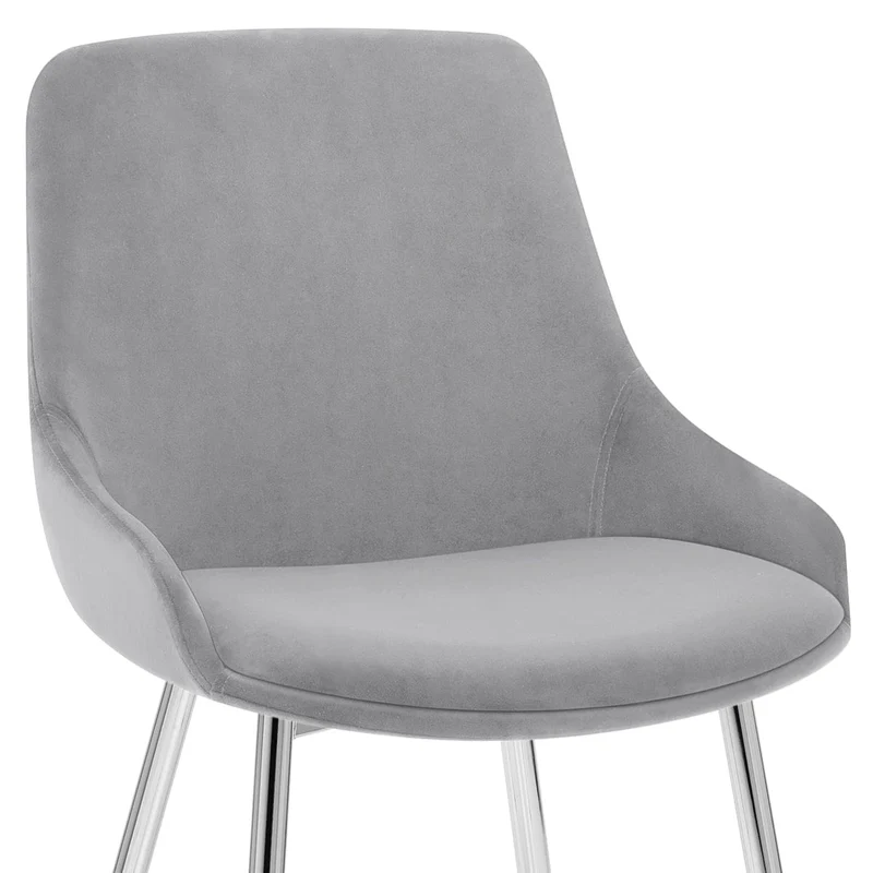 Chaise velours chrome - Aston Gris