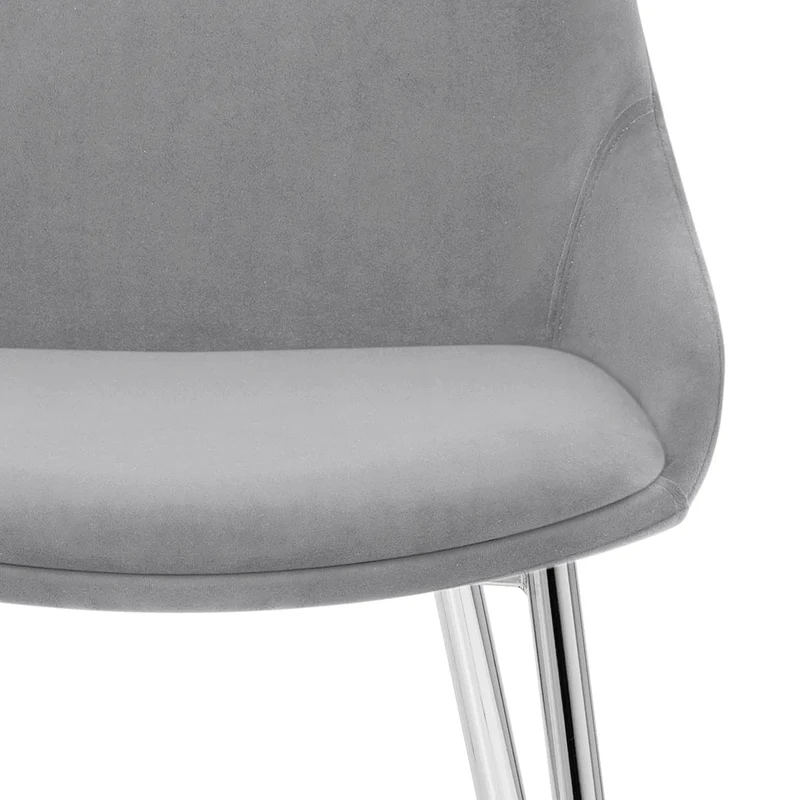 Chaise velours chrome - Aston Gris