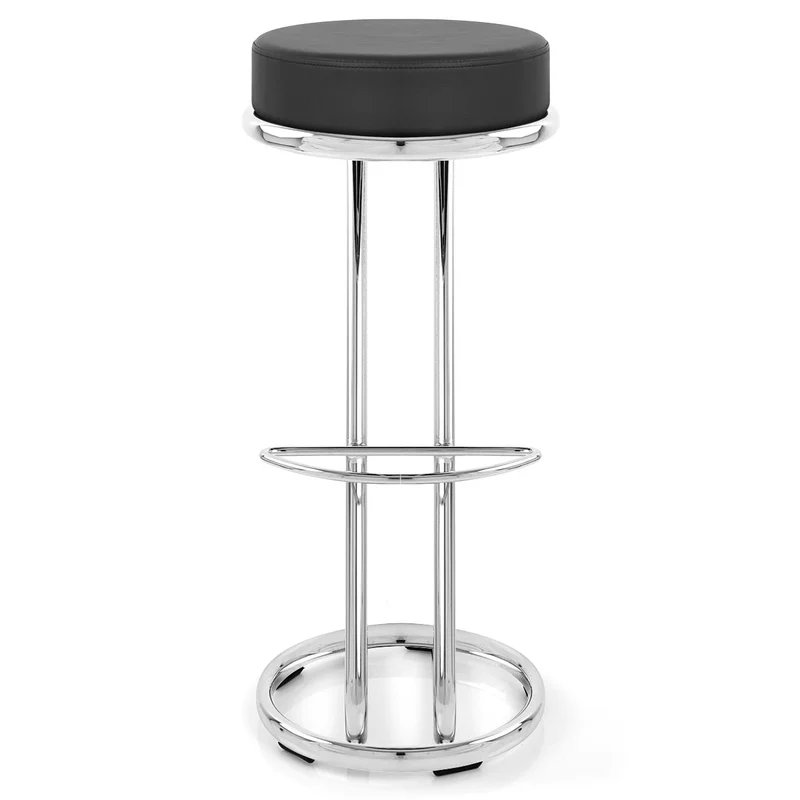 Tabouret Faux Cuir Chrome - Haut Zed Noir