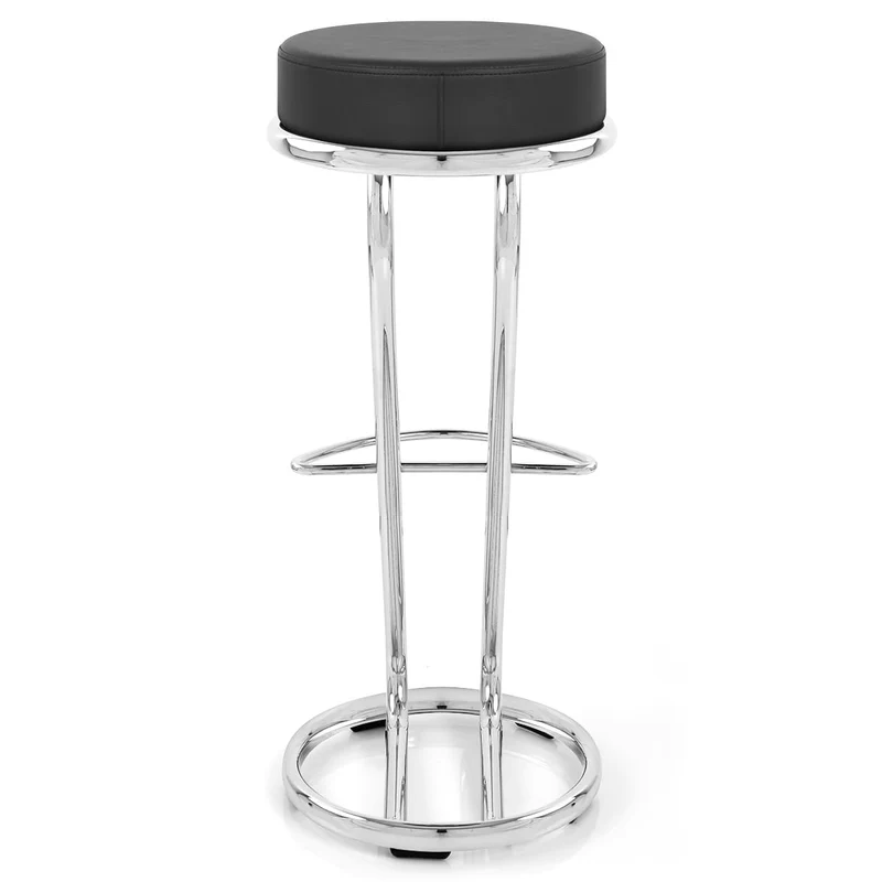Tabouret Faux Cuir Chrome - Haut Zed Noir