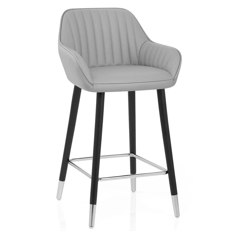 Tabouret de Bar Faux Cuir - Apres Grande Gris