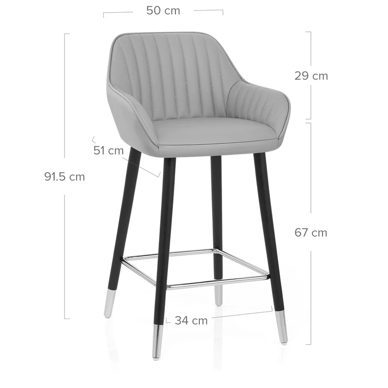 Tabouret de Bar Faux Cuir - Apres Grande Gris