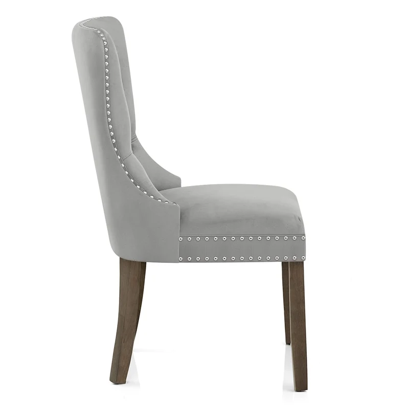 Chaise Bois Velours - Kensington Gris
