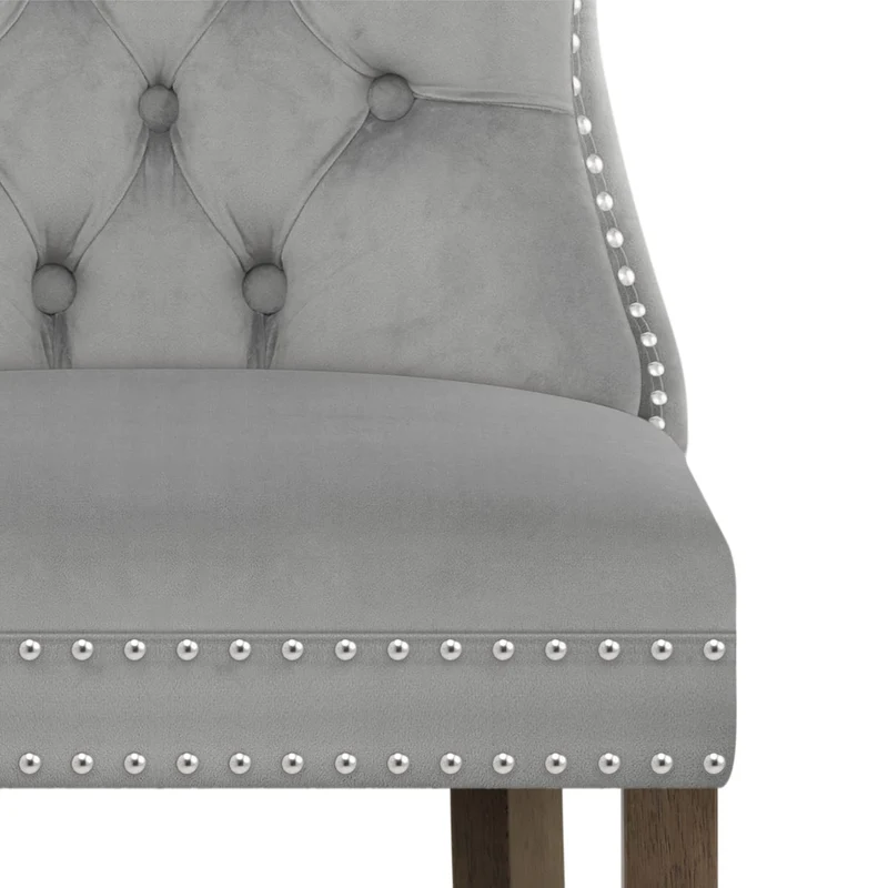 Chaise Bois Velours - Kensington Gris