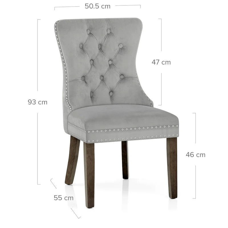 Chaise Bois Velours - Kensington Gris