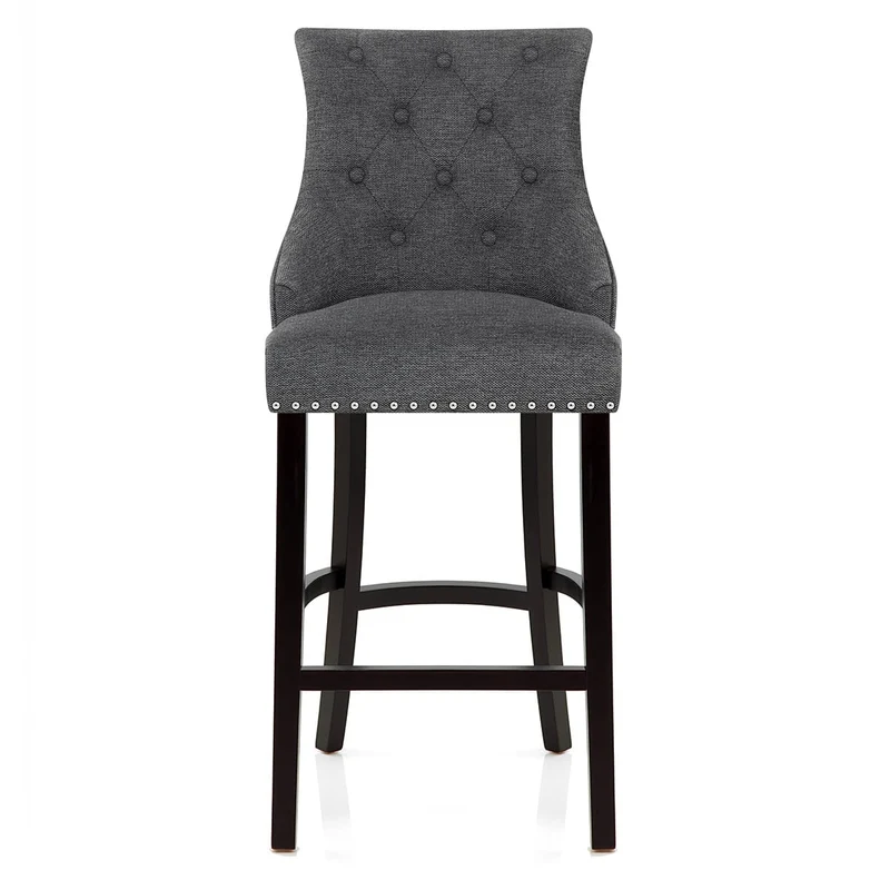 Chaise de Bar Bois Tissu - Ascot Gris Foncé