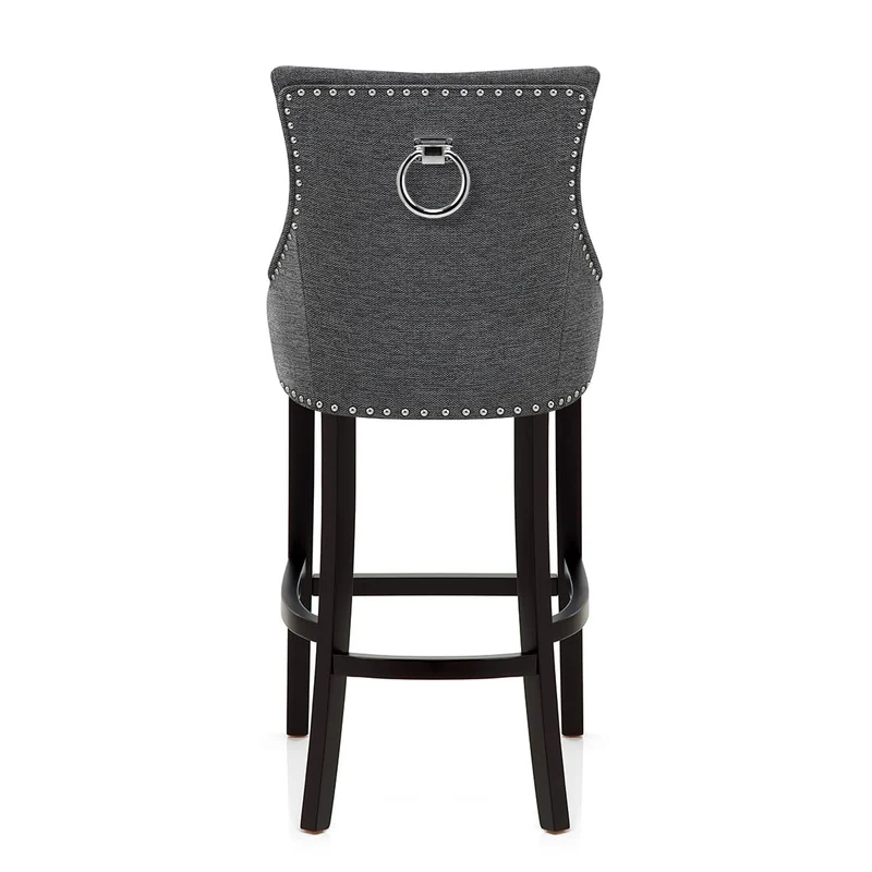 Chaise de Bar Bois Tissu - Ascot Gris Foncé