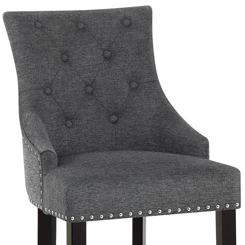 Chaise de Bar Bois Tissu - Ascot Gris Foncé