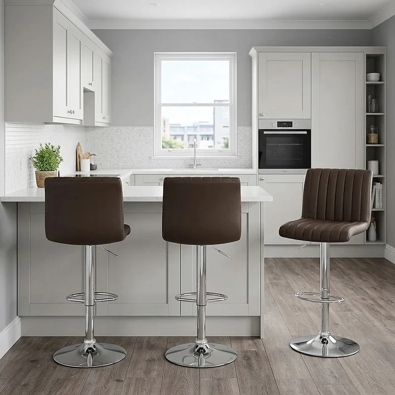 Tabouret de Bar Cuir Véritable - Debut Marron