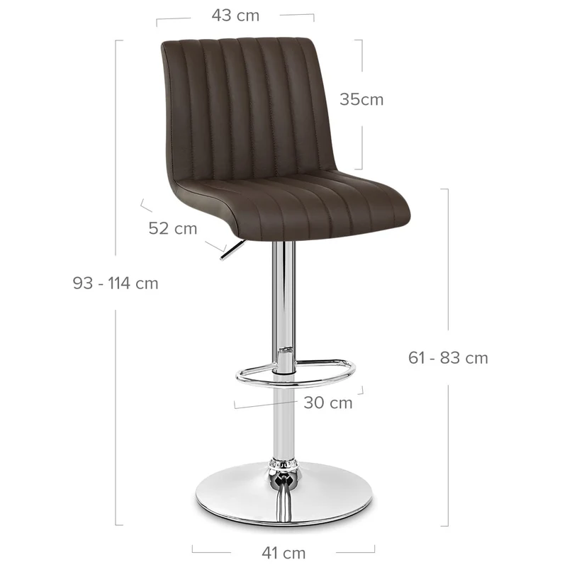 Tabouret de Bar Cuir Véritable - Debut Marron