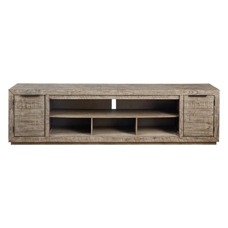Meuble de télévision en bois/placage de pin gris vieilli - Krystanza