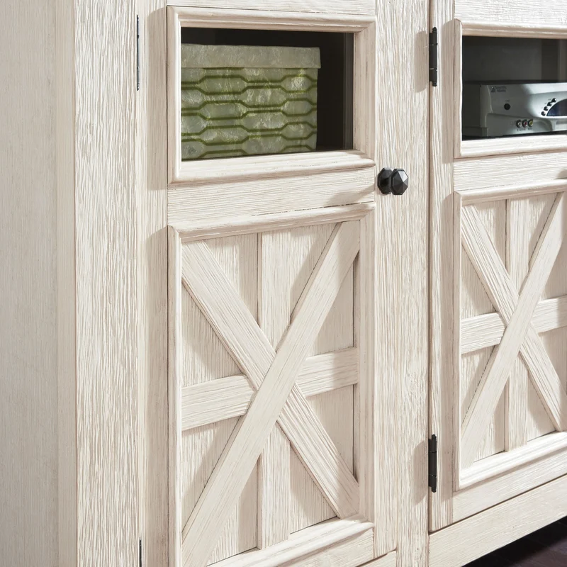 Meuble de télévision en bois/placage bicolore avec 4 portes - Bolanburg