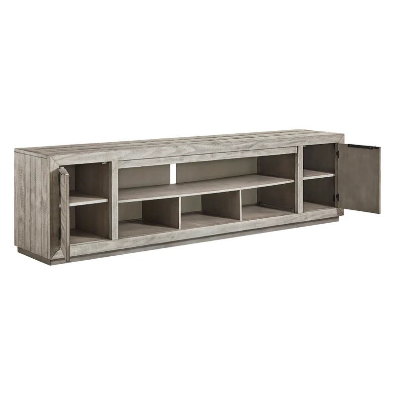 Meuble de télévision en bois/placage de pin gris pâle - Naydell