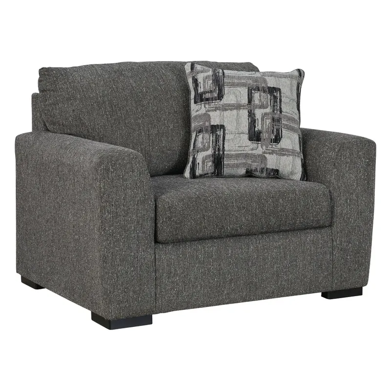 Fauteuil surdimensionné en tissu gris étain - Gardiner