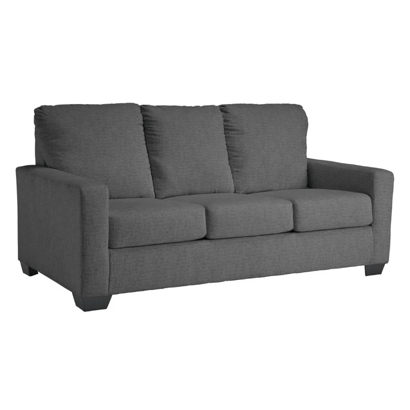 Sofa-lit en tissu gris étain avec matelas 3 grandeurs - Rannis