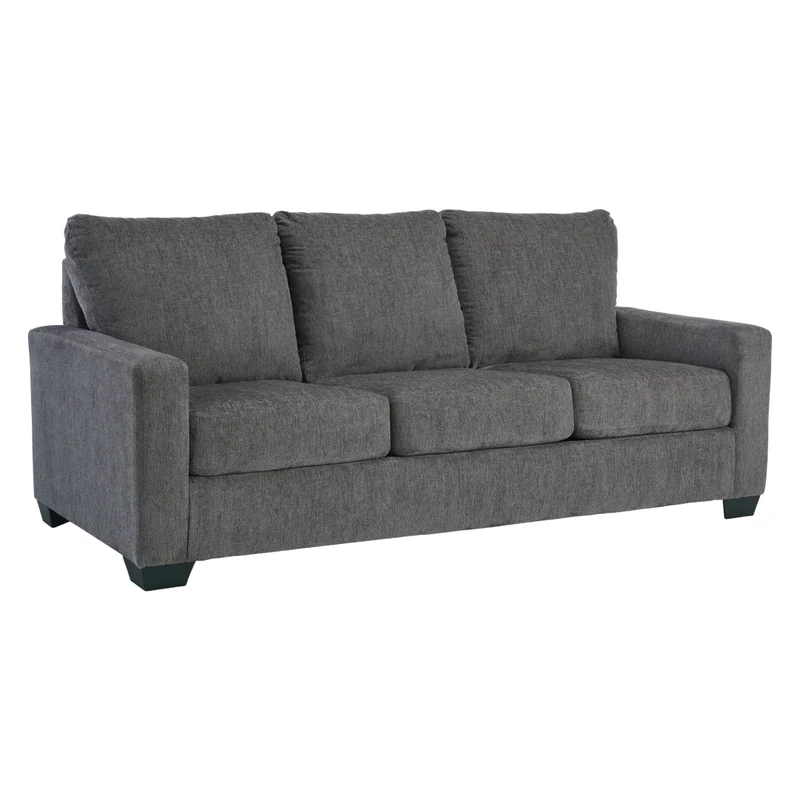 Sofa-lit en tissu gris étain avec matelas 3 grandeurs - Rannis