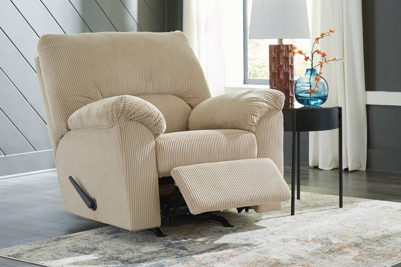 Fauteuil berçant et inclinable en tissu corduroy - SimpleJoy