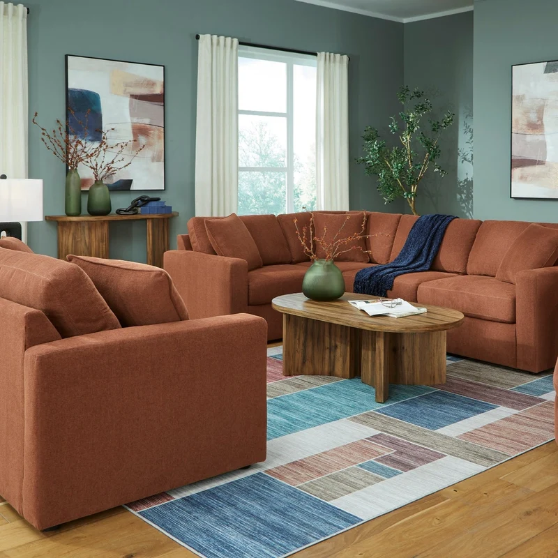 Causeuse en tissu brun avec coussins - Modmax