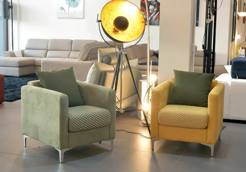 Fauteuil fixe design en tissu orange moutarde - Axel