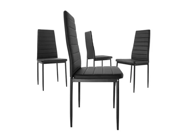 Table repas verre 6 chaises noir - Confo