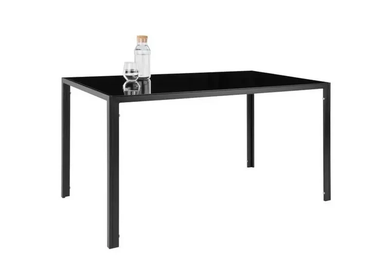 Table repas verre 6 chaises noir - Confo
