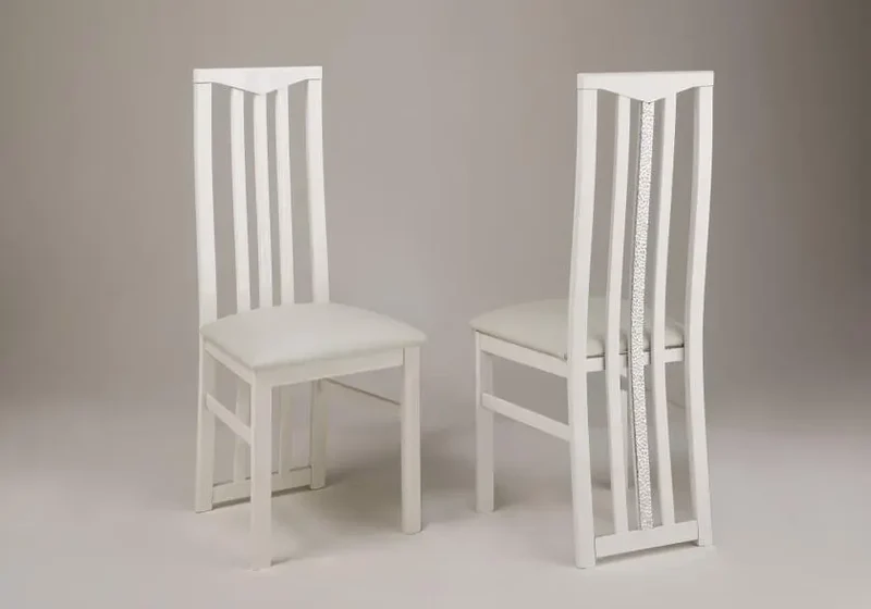 Table à manger et chaise blanc ROMA Crome