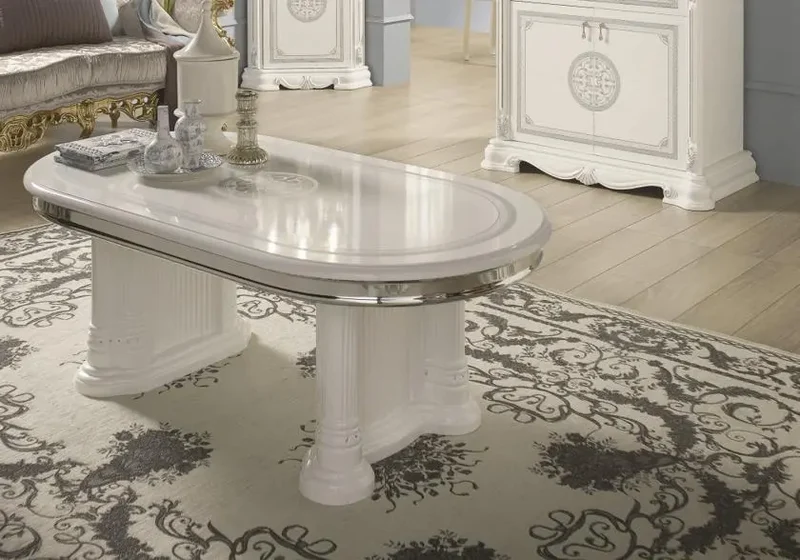 Mur TV baroque laqué blanc GRETA