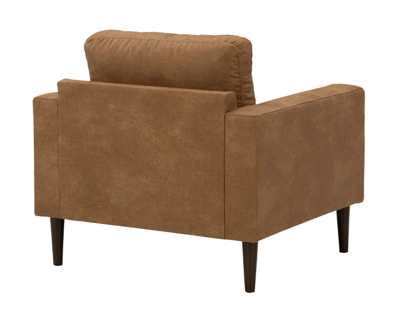 Fauteuil aspect cuir brun caramel - Telora