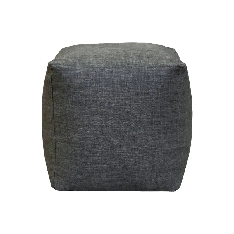 Pouf cubique Lina en tissu gris foncé